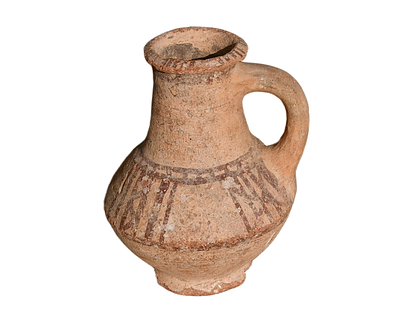 CANAANITE Late Bronze Age circa 15 - 12 Century BC. Terracotta PAINTED Krater. Size 142 mm. Des 