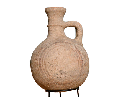 Iron Age 12-8 Century BC. Painted Terracotta FLASK. Weight grams, Size 177 mm. Descriptions of 