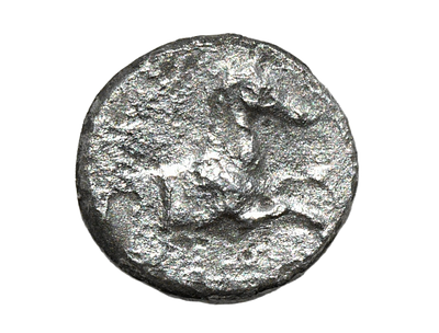 AEOLIS, Kyme, Circa 350-325 BC. AR Hemidrachm Weight 1.52 grams, Length 13 mm. Descriptions of 
