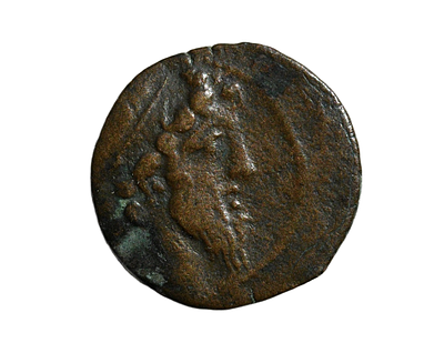 SELEUKID EMPIRE. Demetrios II Nikator. Second reign, 129-125 BC. Bronze coin (&AElig;) Damaskos mint. 