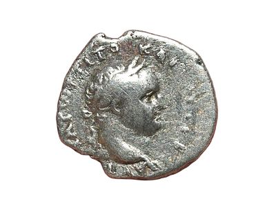 Titus 79-81 AD. Silver (AR) Victory Hemidrachm. Weight 1.64 gram, Size 15 mm. Descriptions of 
