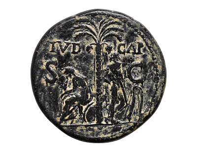 TITUS 79-81 AD. Bronze (&AElig;) Sestertius. Judaea Capta Rare issue. One of the Best ever. Struck 
