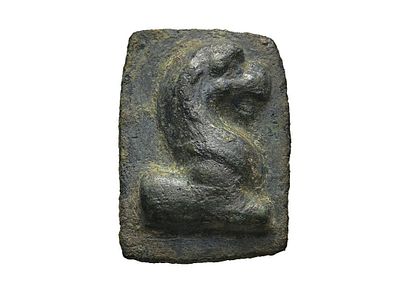 Greek / Persian Bronze weight, Lion Bust shape 5-2 Century BC. Weight 2.71 grams, Size 17 mm. De 