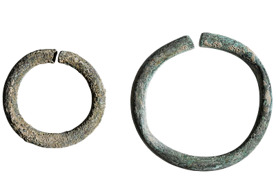 2 Copper / Bronze MASSIVE Bracelet shape Ingots, MEANS OF PAYMENT of Late Bronze Age- Iron Age 