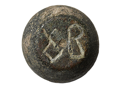 Byzantine 5-7 century AD. Two ounce bronze weight with Shekel (Iron Age) sign. Weight 54.43 