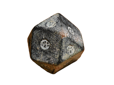 Islamic Bronze 5 Dirham Multiface Weight with Rosset Flower 12-16 century AD. Weight 15 gram 