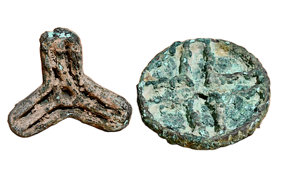 Pair of Bactria–Margiana (BMAC), Bronze Age, late 3rd–early 2nd millennium BC. Bronze Seals. 