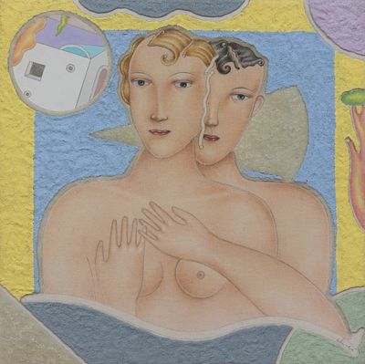 LUCA ALINARI Senza titolo - LUCA ALINARI 1943-2019 Senza titolo Tecnica mista su tavola cm. 39x39 