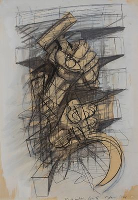 TINO VAGLIERI Senza titolo, 1966 - TINO VAGLIERI 1929-2000 Senza titolo, 1966 Tecnica mista su 