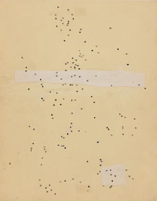PHILIP CORNER Border line, 1962 - PHILIP CORNER 1933 Border line, 1962 Tecnica mista, collage su 