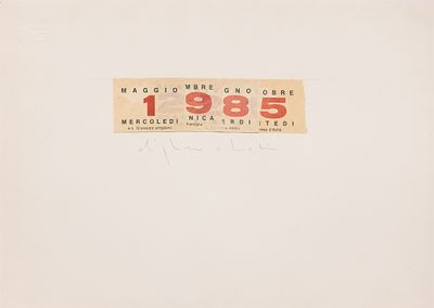 ALIGHIERO BOETTI Calendario, 1985 - ALIGHIERO BOETTI 1940-1994 Calendario, 1985 Collage di fogli 
