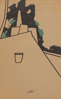 EMILIO TADINI Senza titolo - EMILIO TADINI 1927-2002 Senza titolo Pennarelli su carta cm. 43x26,5 