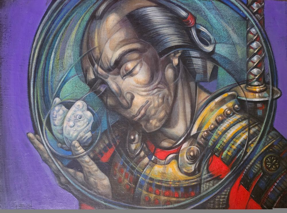 Levon Aslanyan(Armenian, b. 1964), "Samurai", oil on canvas, 60 x 80 cm.
Prices are in Canadian 