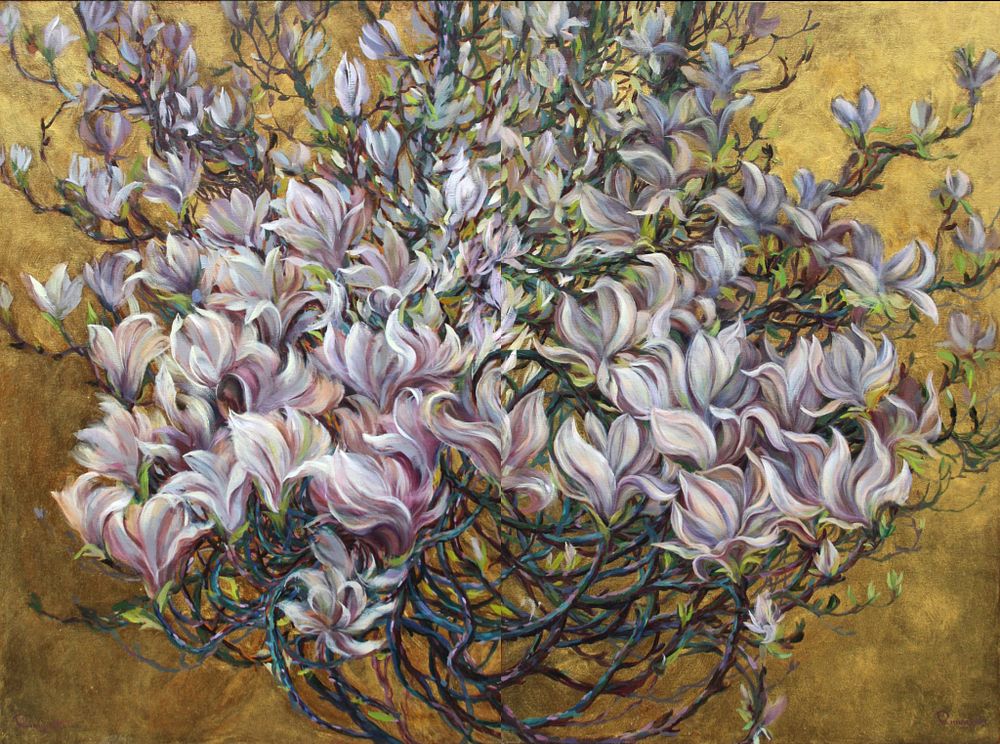 Rima Azatyan (Armenian, b. 1982), "Magnolia ", oil on canvas, signed l. r., 120 x 90 cm.
Prices 