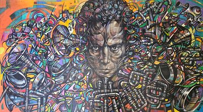 Levon Aslanyan(Armenian, b. 1964), "Jazz", oil on canvas, signed l. r., 70 x 125 cm.Prices are 