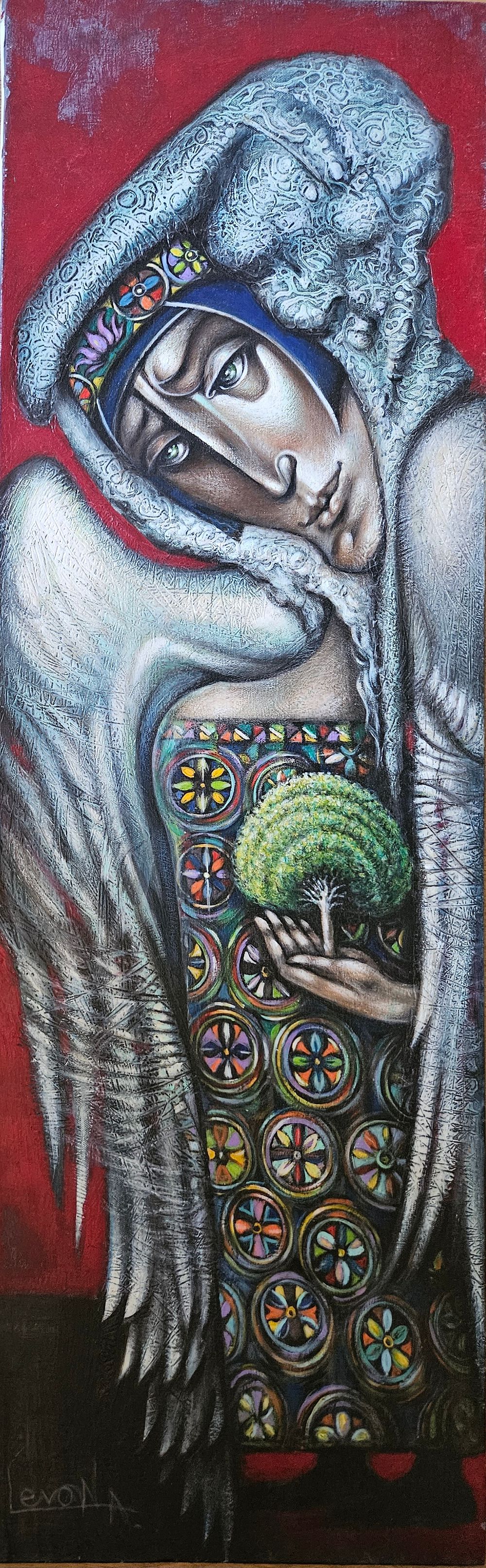 Levon Aslanyan(Armenian, b. 1964), "Angel", oil on canvas, signed l. l., 110 x 35 cm.
Prices 