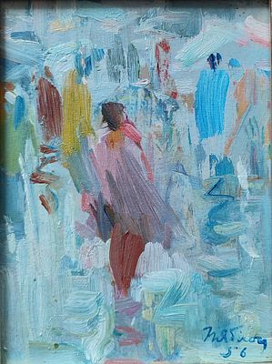 Tatyana Yablonskaya (Ukrainian, 1917–2005), oil on cardboard, signed and dated 1956 l.r., 21,5 