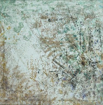 Araks Poghosyan (Armenian, b. 1988), mixed media on canvas, 80 x 80 cm.