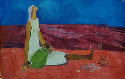 Ashot (Deghdz) Hovhannisyan(Armenian, 1929 - 1997), "Evening in the May village", oil on 