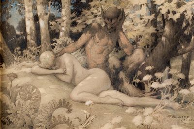 Vsevolod Ulianoff (Russian, 1880-1940), pencil and watercolor on paper, signed in Latin and 