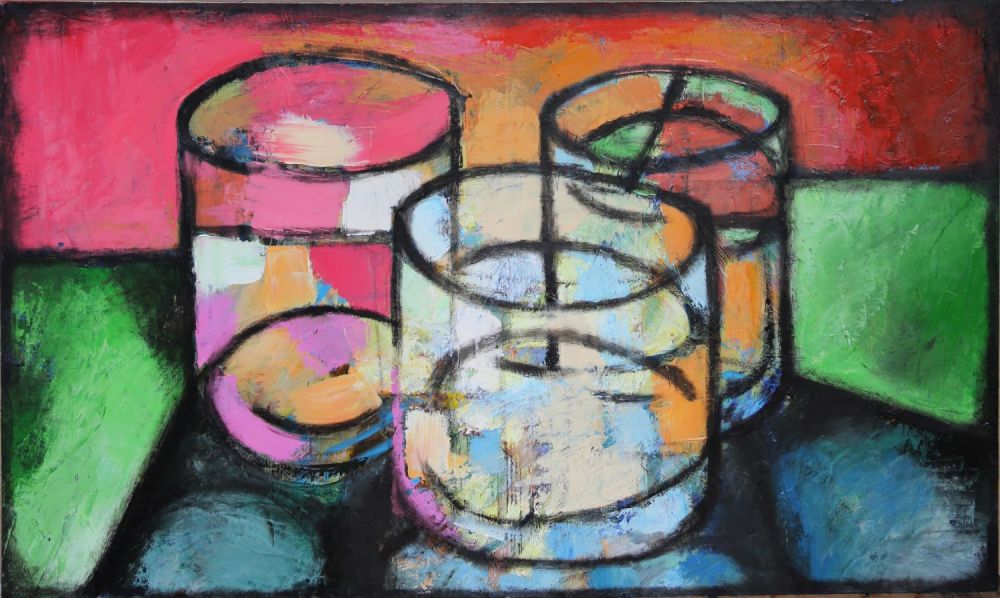 Андрей Арнауд - из серии "Стаканы" - ТРИ СТАКАНА. 60х100 см, холст, масло 2021 год 
Андрей молодой 