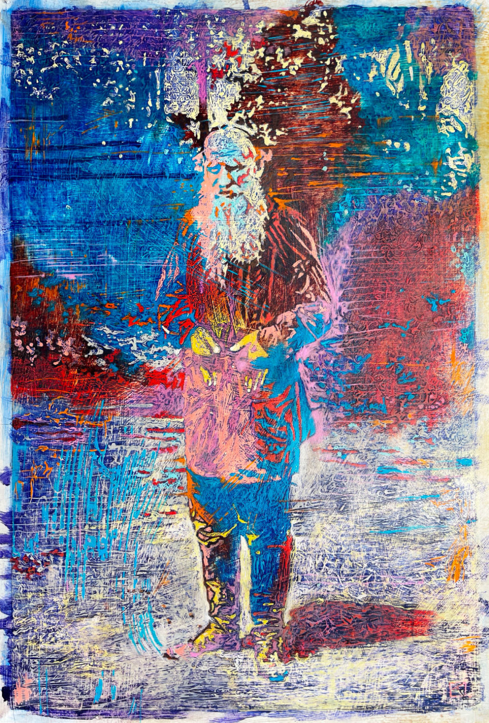 Константин Слепухин - "Не блогер"(Л.Н.Толстой) . серии "Информационный фастфуд" 
бумага, масло 