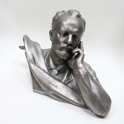 Скульптура Бюст Чайковского, скульптор Л. Торич 1966, силумин