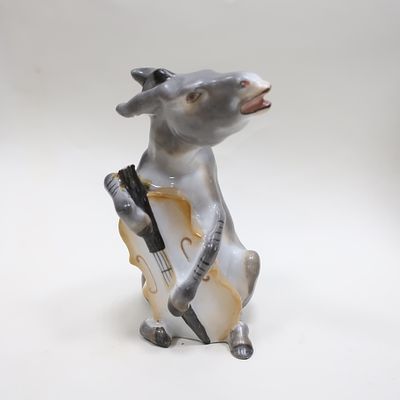 Фарфоровая статуэтка Осел с виолончелью из серии Квартет ЛФЗ, под реставрацию . Отсутствует 