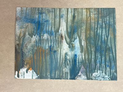 נעמי בלייק - פסלת החיה בלונדון. ציור גואש 11X15.5 ס"מ