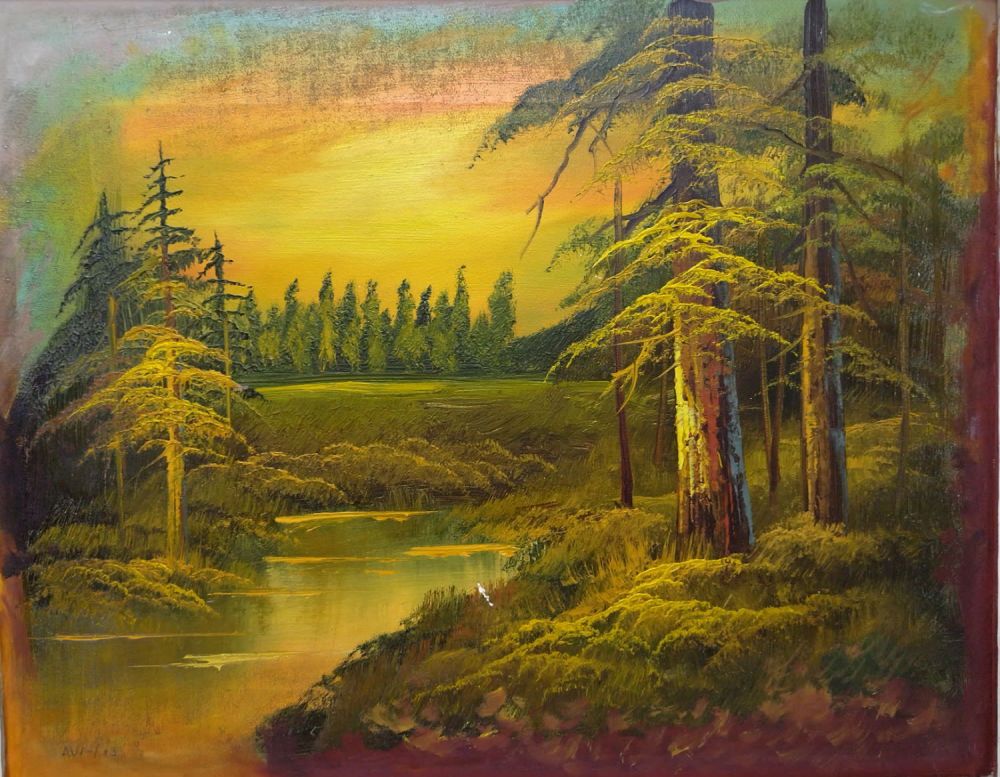 אמן לא מזוהה - שמן על בד. מידות - , חתום