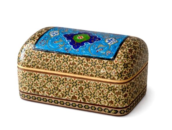 קופסת תכשיטים פרסית ציור יד במצב מושלם. מידות - 10/7/5.5 ס''מ