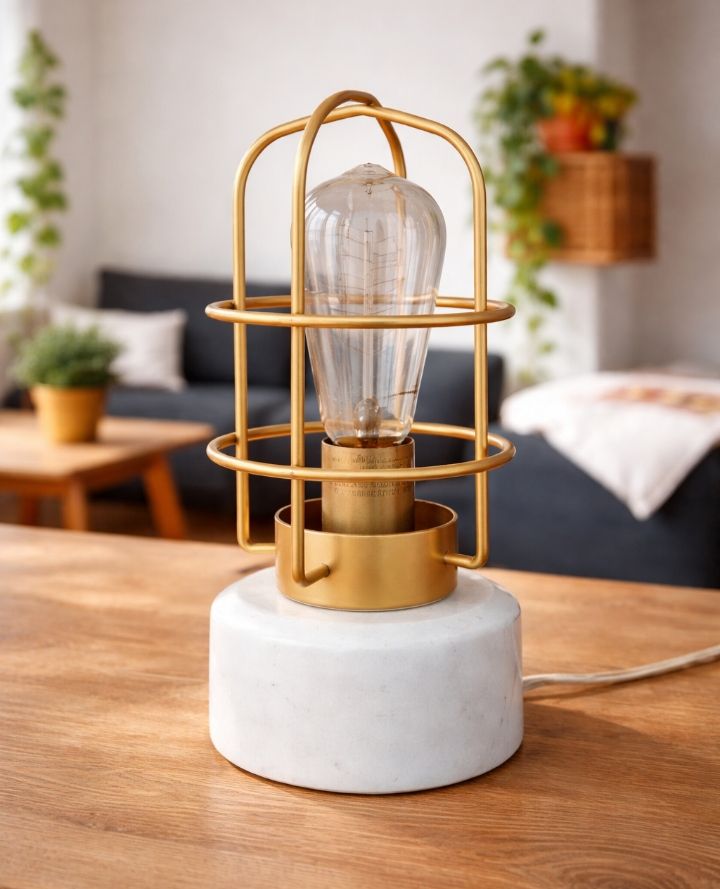 מנורה שולחנית על בסיס שיש