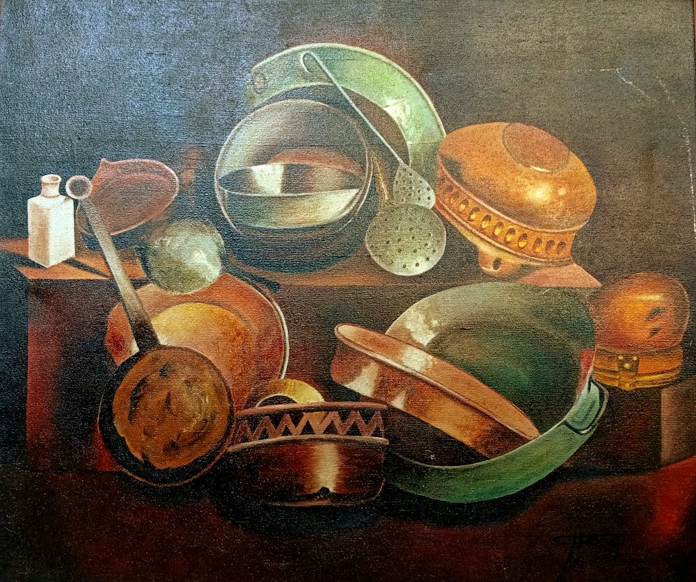 אמן לא מזוהה - שמן על בד , חתום. 
מידות 62/72 ס''מ