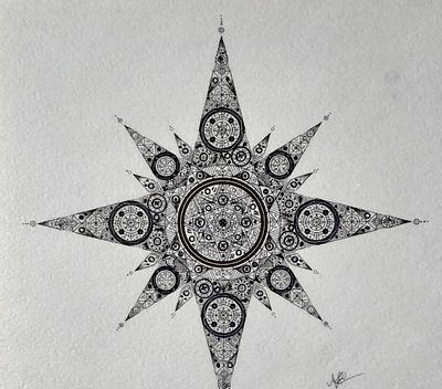 Mykhailo Kurochka - Painting “Polar Star №2” (2021) Size: 20x20. “Polar Star №2” by Mykhailo 