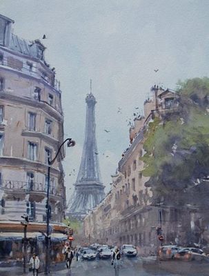 Viktor Mykytenko - Painting “France Paris” (2017) Size: 37x25. “France Paris” by Viktor Mykytenko 
