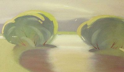 Viktor Ivaniv - Painting “Misty Dawn” (2013) Size: 58x39. “Misty Dawn” by Viktor Ivaniv 
Fog, river 