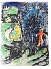 Marc Chagall 
Profile and Red Child, 1960 
ליטוגרפיה מקורית של מארק שאגאל 
לא חתוםתמונה - 1