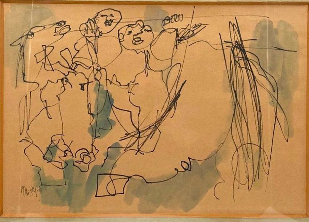 אהרן שושני 1976
טכניקה מעורבת על נייר, . שם האמן: אהרן שושני 
שם היצירה: 
טכניקה:טכניקה מעורבת 