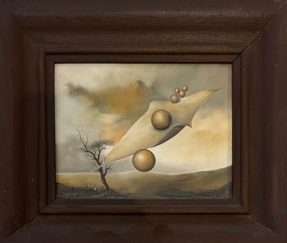 ציור שמן. יואל יושפה (נ. 1952) 
נוף סוריאליסטי. 
שמן על בד מוצמד ללוח