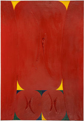 KATSUMI NAKAI (1927 - 2013) - Untitled 1965 Oil and applications on canvas 100 x 70 cm Signed and 