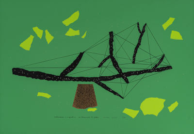 BRUNO MUNARI (1907 - 1998) - Sistemazione in un giardino su basamaneto di pietra 1990 Silkscreen 