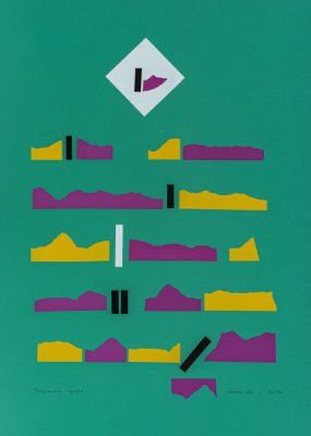 BRUNO MUNARI (1907 - 1998) - Telegramma urgente 1986 Silkscreen on coloured paper, ed. 83/90 70 x 