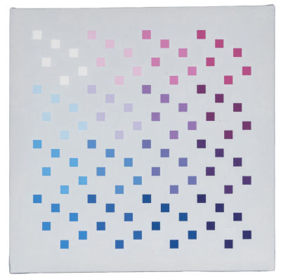 ALDO MENGOLINI (1930) - 09.015 1980 Acrylic on canvas 34,5 x 34,5 cm Signed, dated and titled on 