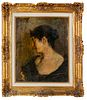 EMILIO GOLA (1851 - 1923) - Untitled (Portrait of a woman) 1916 
Oil on canvas 
Signed lower left Image - 2