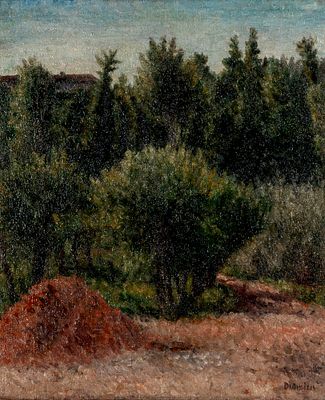 CRISTOFORO DE AMICIS (1902 - 1987) - Paesaggio a Olgiate 1929 Oil on canvas 61 x 50,5 cm Signed 
