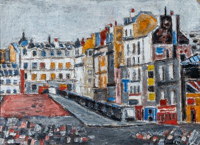 ORFEO TAMBURI (1910 - 1994) - Motivo a Montparnasse 1960 Oil on canvas 30 x 41,5 cm circa Signed 
