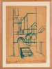 SALVO (1947 - 2015) - Untitled (Urban landscape) 1988 Pastel on paper 54,5 x 38 cm Signed and Image - 1