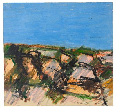 ENNIO MORLOTTI (1910 - 1992) - Rocce 1983 Oil pastel on paper 34,5 x 36,5 cm Signed lower right 