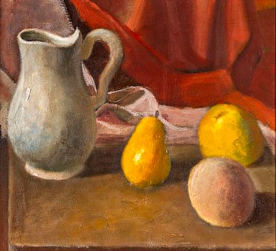 CARLO MATTIOLI (1911 - 1994) - Untitled (Still life) Oil on canvas laid down on plywood 45 x 50 