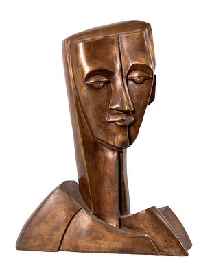 MINO ROSSO (1904 - 1963) - Portrait of Giovanni Arpino 1958 Bronze sculpture, ed. 5/5, Avenati 